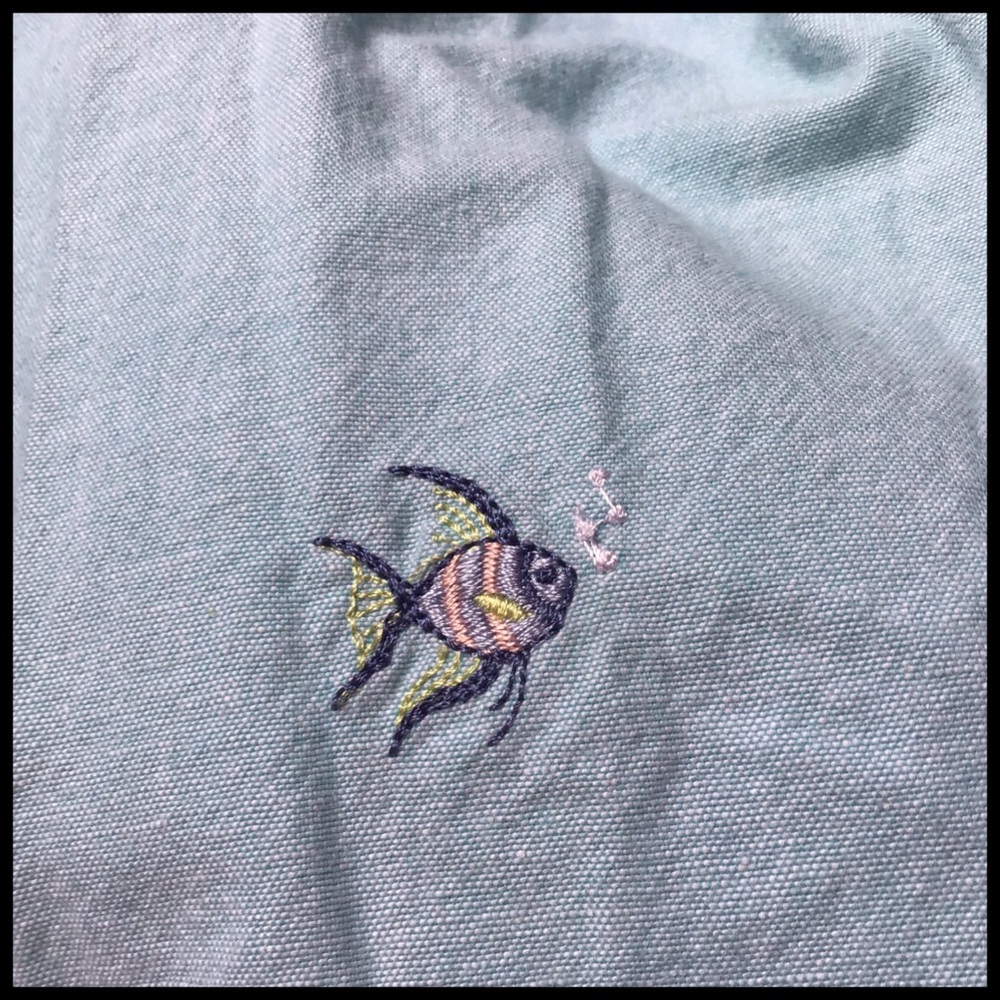Alfred Dunner Blue with Embroidered Fish Pants-22W